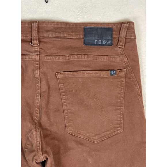 Fox Racing Pants Mens 38 Brown Dagger Skinny Fit Mid Rise Durable Denim - Picture 8 of 10